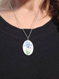 Cameo Pendant Necklace Blue