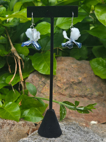 Bloom Earrings White & Blue