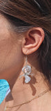 Bloom Earrings White & Blue