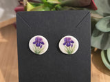 Iris Cameos Earrings "Purple"