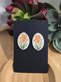 Iris Cameos "Orange Iris Earrings"