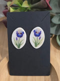 Iris Cameos "Blue & White Iris Earrings" (Copy)