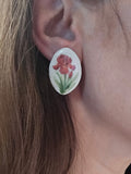 Iris Cameos "Orange Iris Earrings"
