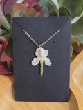 Iris Petal Drop Necklace White