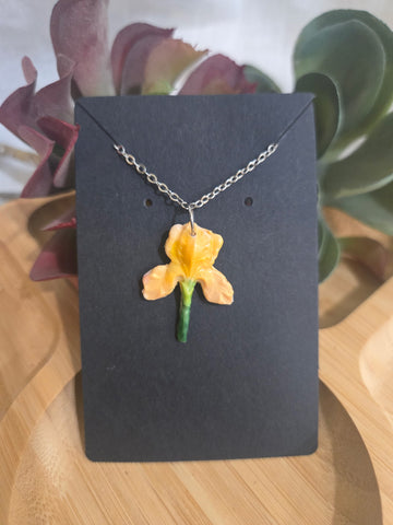 Iris Petal Drop Necklace Yellow