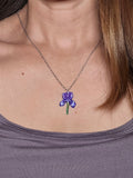 Iris Petal Drop Necklace Purple