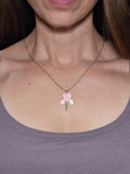 Iris Petal Drop Necklace Pink