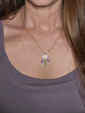 Iris Petal Drop Necklace Pink/purple